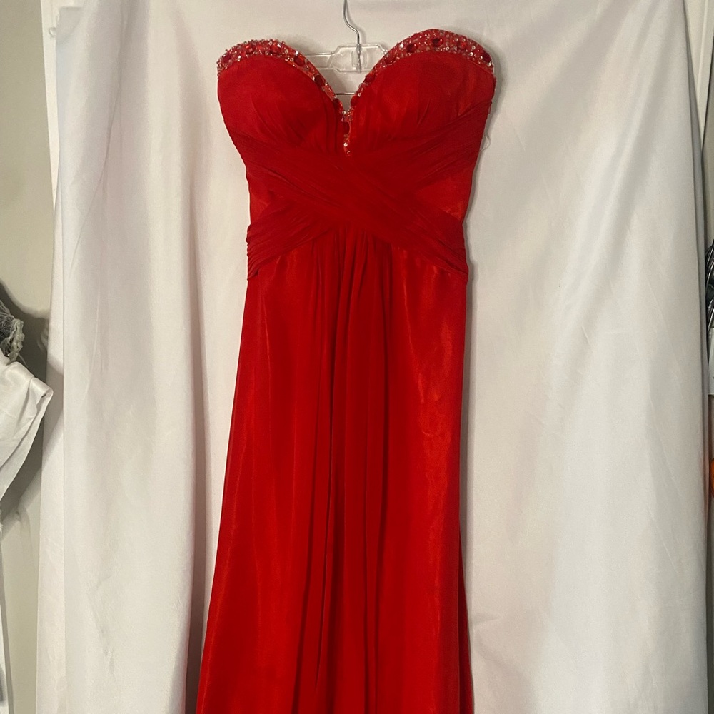Red evening gown